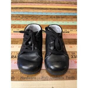 Vintage Stride Rite 5.5 XW Extra Wide Jamie ll Toddler Lace Up Black Leather